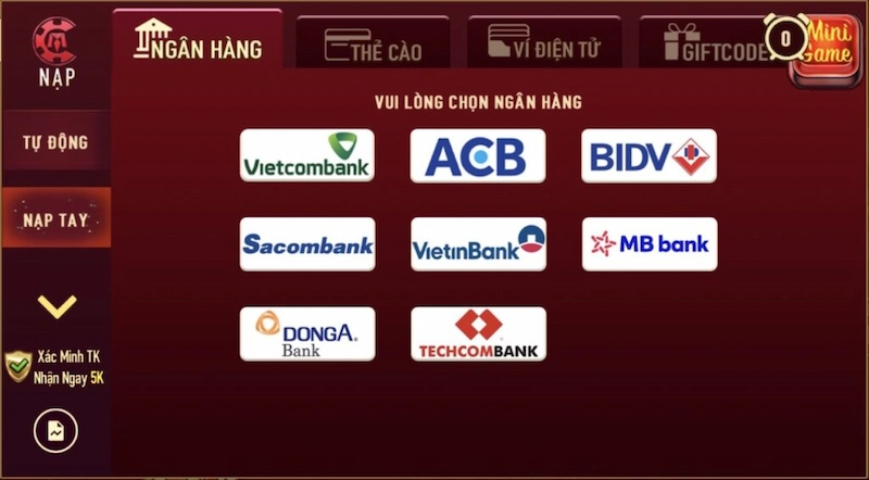 Nạp tiền Manclub Các phương thức nạp tiền Manclub