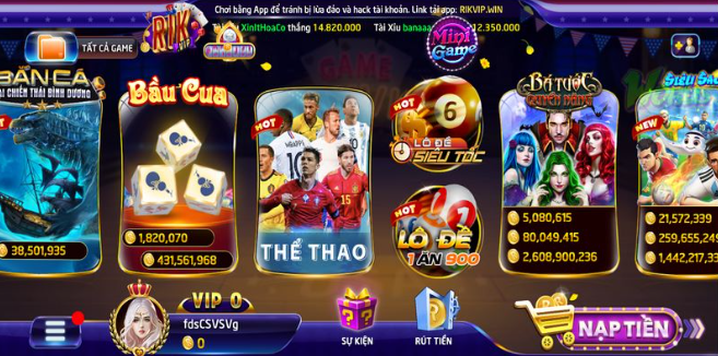 Giới thiệu Rikvip cổng game hấp dẫn nhất 2024 Rikvip cổng game đổi thưởng uy tín